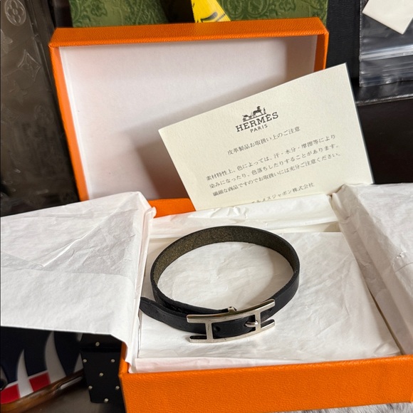 Hermes Black Leather Bracelet - Picture 12 of 12